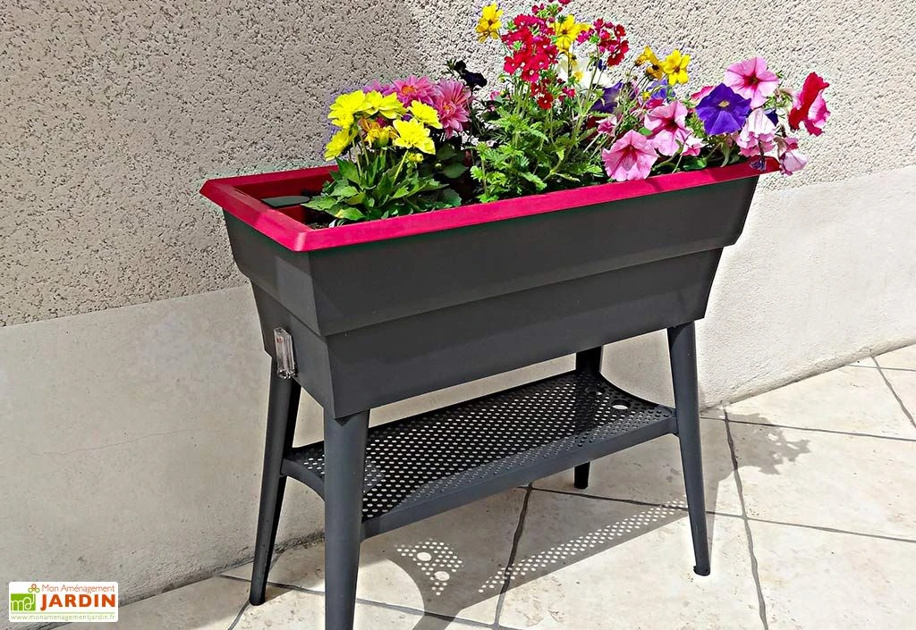 Jardinière Calipso Maxi 40L Double Paroi + Réserve D'Eau H80cm 1 Jardinière Calipso Maxi 40L Double Paroi + Réserve D'Eau H80cm