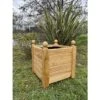 Bac à Fleurs Carré Sur Pieds En Bois De Châtaignier Lasuré - Oranger