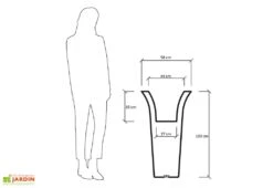 Pot De Fleurs Lumineux En Polyéthylène Flos – Ø 58 X 100 Cm -Abriet Mobilier Soldes Boutique jardiniere dimensions 1