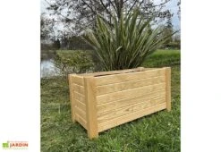 Jardinière Rectangulaire En Bois De Châtaignier Lasuré - Garden
