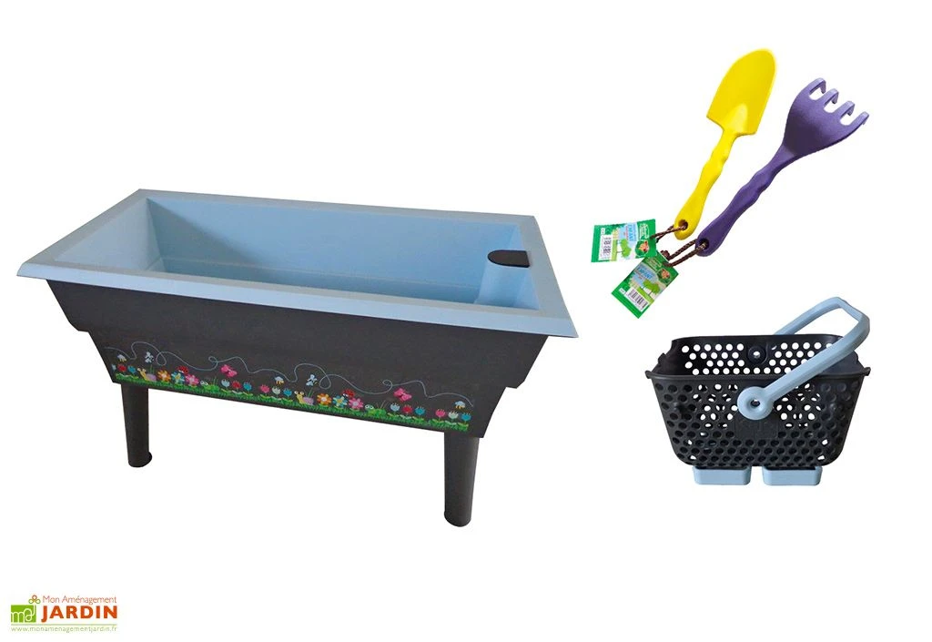 Jardinière Enfant Calipso Mini Junior + Panier Et Acc. – Bleu Pastel 1 Jardinière Enfant Calipso Mini Junior + Panier Et Acc. – Bleu Pastel