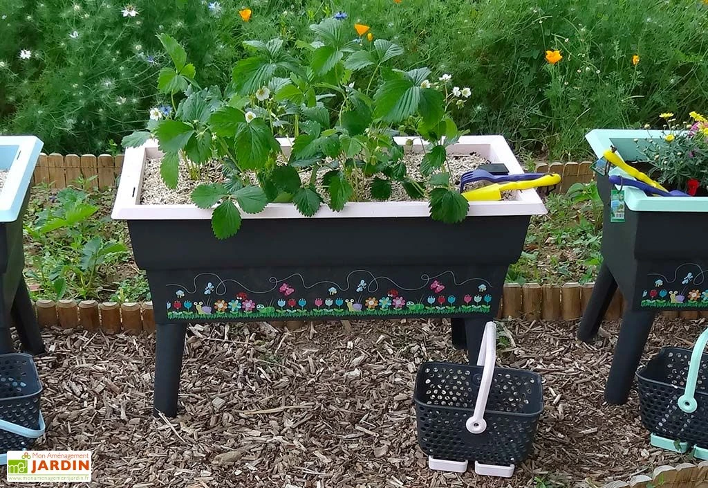 Jardinière Enfant Calipso Mini Junior + Panier Et Acc. – Rose Pastel 2 Jardinière Enfant Calipso Mini Junior + Panier Et Acc. – Rose Pastel – Image 2