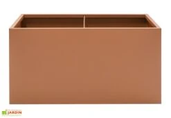 Jardinière Rectangulaire En Métal Thermolaqué Couleur Rouille -Abriet Mobilier Soldes Boutique jardiniere face
