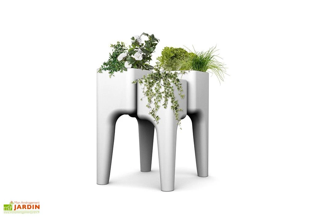 Jardinière Design Kiga M 4 Bacs Blanche 2 Jardinière Design Kiga M 4 Bacs Blanche – Image 2