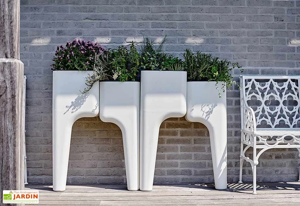 Jardinière Design Kiga M 4 Bacs Blanche 1 Jardinière Design Kiga M 4 Bacs Blanche