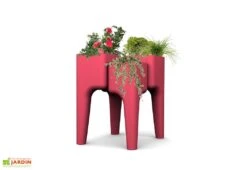 Jardinière Design Kiga M 4 Bacs Fraise -Abriet Mobilier Soldes Boutique jardiniere kiga polypropylene m fraise 3