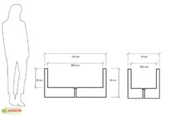 Jardinière Rectangulaire En Polyéthylène Atlantis 100 Cm (pls Coloris) -Abriet Mobilier Soldes Boutique jardiniere plastique rotomoule double paroi 100cm couleurs 1