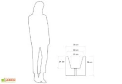 Jardinière Carrée En Polyéthylène Atlantis 40 Cm (pls Coloris) -Abriet Mobilier Soldes Boutique jardiniere plastique rotomoule double paroi 39cm couleurs 4