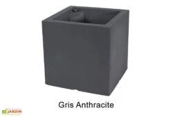 Jardinière Carrée En Polyéthylène Atlantis 50 Cm (pls Coloris) -Abriet Mobilier Soldes Boutique jardiniere plastique rotomoule double paroi 49cm couleurs 1