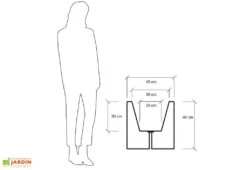 Jardinière Carrée En Polyéthylène Atlantis 50 Cm (pls Coloris) -Abriet Mobilier Soldes Boutique jardiniere plastique rotomoule double paroi 49cm couleurs 4