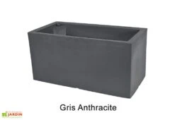 Jardinière Rectangulaire En Polyéthylène Atlantis 80 Cm (pls Coloris) -Abriet Mobilier Soldes Boutique jardiniere plastique rotomoule double paroi 80cm couleurs 1
