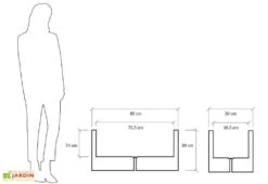 Jardinière Rectangulaire En Polyéthylène Atlantis 80 Cm (pls Coloris) -Abriet Mobilier Soldes Boutique jardiniere plastique rotomoule double paroi 80cm couleurs 4