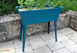Jardinière Calipso Maxi Basic 40L + Pieds Amovibles – Bleu Canard -Abriet Mobilier Soldes Boutique jardiniere polypropylene 40l pieds amovibles calipso maxi basic bleu canard 1