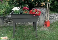 Jardinière Calipso Maxi Basic 40L + Pieds Amovibles – Taupe -Abriet Mobilier Soldes Boutique jardiniere polypropylene 40l pieds amovibles calipso maxi basic taupe 2