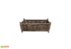Jardinière Rectangulaire En Bois Noisetier Tressé 70x30x30cm