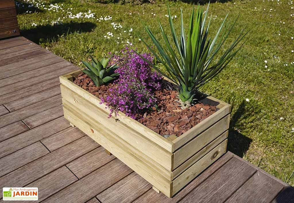 Bac à Fleurs Rectangulaire En Bois Traité Oslo - 79 Litres 2 Bac à Fleurs Rectangulaire En Bois Traité Oslo - 79 Litres – Image 2