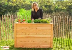 Jardinière En Bois De Mélèze Bac Potager 130 X 65 X 84 Cm -Abriet Mobilier Soldes Boutique jardiniere surelevee 130x84cm