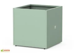 Jardinière Cube En Métal Thermolaqué - 70 X 70 X 70 Cm -Abriet Mobilier Soldes Boutique jardiniere verte 1