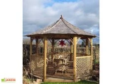 Kiosque De Jardin En Bois Traité Toit En Shingle Chopin Eco - 11,34 M² 8 Kiosque De Jardin En Bois Traité Toit En Shingle Chopin Eco - 11,34 M² -Abriet Mobilier Soldes Boutique kiosque de jardin en bois
