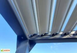Pergola Bioclimatique Motorisée Adossée En Alu Noir – Actual 4 X 3 M -Abriet Mobilier Soldes Boutique lame pergola 1