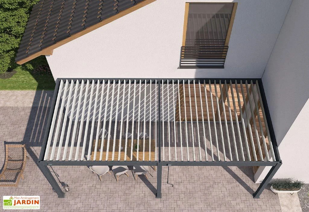 Pergola Bioclimatique Ombréa En Aluminium 3 X 6 M Adossée - Anthracite 5 Pergola Bioclimatique Ombréa En Aluminium 3 X 6 M Adossée - Anthracite – Image 5