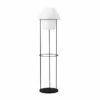 Lampadaire Blanc Sur Secteur Avec Support En Acier Noir 153cm
