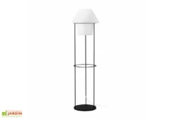 Lampadaire Blanc Sur Secteur Avec Support En Acier Noir 153cm