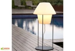 Lampadaire Blanc Sur Secteur Avec Support En Acier Noir 79cm