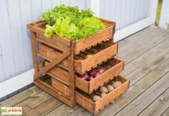 Légumier En Bois Autoclave Brun 4 Tiroirs - 50 X 54 X 60 Cm -Abriet Mobilier Soldes Boutique legumes legumier bois