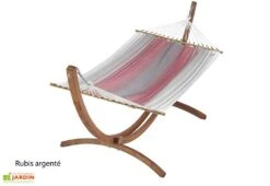 Ensemble Hamac En Tissu Et Support En Bois – Set EsKapade 10 Ensemble Hamac En Tissu Et Support En Bois – Set EsKapade -Abriet Mobilier Soldes Boutique lit suspendu rubis argente 1