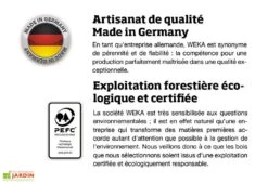 Pergola Bois Adossée Couverte 3x7 Toiture PVC - 704 X 306 Cm 7 Pergola Bois Adossée Couverte 3x7 Toiture PVC - 704 X 306 Cm -Abriet Mobilier Soldes Boutique logo pefc weka 5