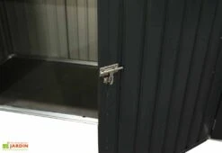 Cache-Poubelle Double En Acier 100 X 172 X 131 Cm -Abriet Mobilier Soldes Boutique loquet porte abri poubelle double acier anthracite