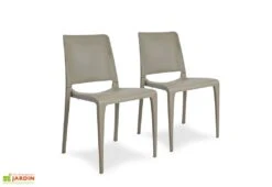Lot De 2 Chaises De Jardin Empilables En Polypropylène Hall -Abriet Mobilier Soldes Boutique lot 2 chaises jardin empilables polypropylene hall taupe