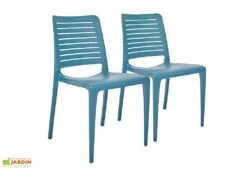 Lot De 2 Chaises De Jardin Empilables En Polypropylène Park -Abriet Mobilier Soldes Boutique lot 2 chaises jardin empilables polypropylene park bleu