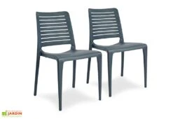 Lot De 2 Chaises De Jardin Empilables En Polypropylène Park -Abriet Mobilier Soldes Boutique lot 2 chaises jardin empilables polypropylene park gris