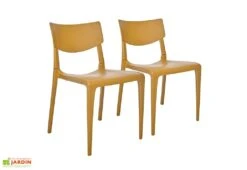 Lot De 2 Chaises De Jardin Empilables En Polypropylène Town -Abriet Mobilier Soldes Boutique lot 2 chaises jardin empilables polypropylene town jaune