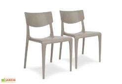 Lot De 2 Chaises De Jardin Empilables En Polypropylène Town -Abriet Mobilier Soldes Boutique lot 2 chaises jardin empilables polypropylene town taupe