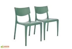 Lot De 2 Chaises De Jardin Empilables En Polypropylène Town -Abriet Mobilier Soldes Boutique lot 2 chaises jardin empilables polypropylene town vert