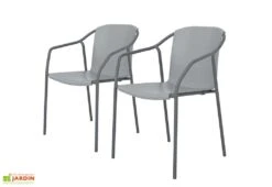 Lot De 2 Fauteuils De Jardin En Aluminium Et Polypropylène Rod