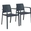 Lot De 2 Fauteuils De Jardin Empilables En Polypropylène Dock