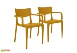 Lot De 2 Fauteuils De Jardin Empilables En Polypropylène Town -Abriet Mobilier Soldes Boutique lot 2 fauteuils jardin empilables polypropylene town jaune