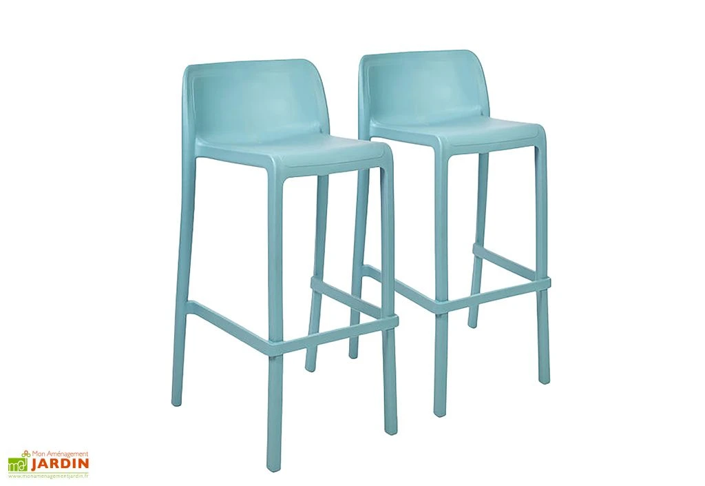 Lot De 2 Tabourets De Bar Extérieurs En Polypropylène Attic 1 Lot De 2 Tabourets De Bar Extérieurs En Polypropylène Attic