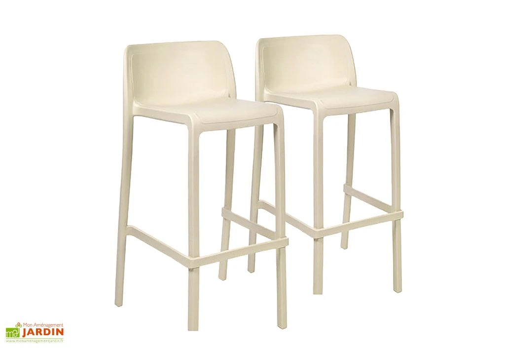 Lot De 2 Tabourets De Bar Extérieurs En Polypropylène Attic 4 Lot De 2 Tabourets De Bar Extérieurs En Polypropylène Attic – Image 4