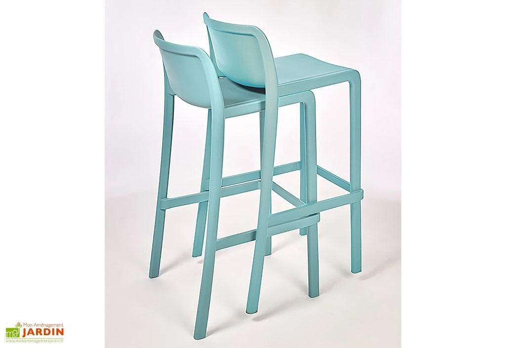 Lot De 2 Tabourets De Bar Extérieurs En Polypropylène Attic 2 Lot De 2 Tabourets De Bar Extérieurs En Polypropylène Attic – Image 2