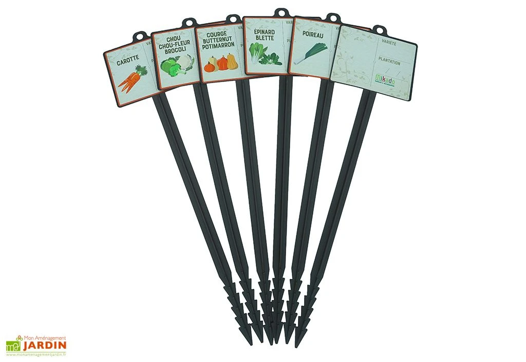 Mikado Lot De 6 Jalons Pour Semis Légumes Hivernaux Avec étiquettes – 45 Cm 1 Mikado Lot De 6 Jalons Pour Semis Légumes Hivernaux Avec étiquettes – 45 Cm