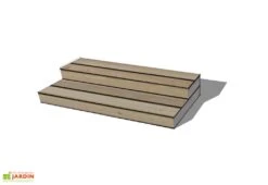 Escalier En Mélèze 2 Marches 120 Cm Pour Bungalow Design Studio