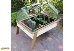 Axi Table De Culture En Bois De Hemlock + Bâche Plastique - 110 X 93 X 99 Cm -Abriet Mobilier Soldes Boutique mini serre sur pieds bois blanc