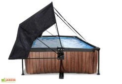 EXIT TOYS Piscine Hors Sol Tubulaire Rectangulaire – 300 X 200 X 65 Cm + Ombrage