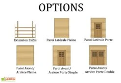 Solid Carport Bois Modulable 3x5 M -Abriet Mobilier Soldes Boutique options carport bois 3x5m s7721