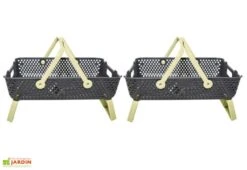 Paniers De Récolte Kajo 20L – 58 X 38 X 15 Cm (lot De 2) -Abriet Mobilier Soldes Boutique panier recolte kajo 20 jaune pastel